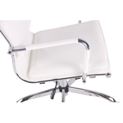 Chaise de bureau Bedford en cuir artificiel blanc