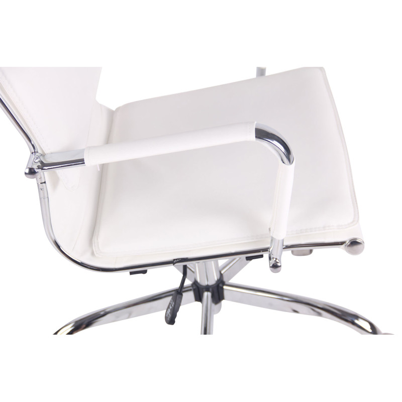 Chaise de bureau Bedford en cuir artificiel blanc