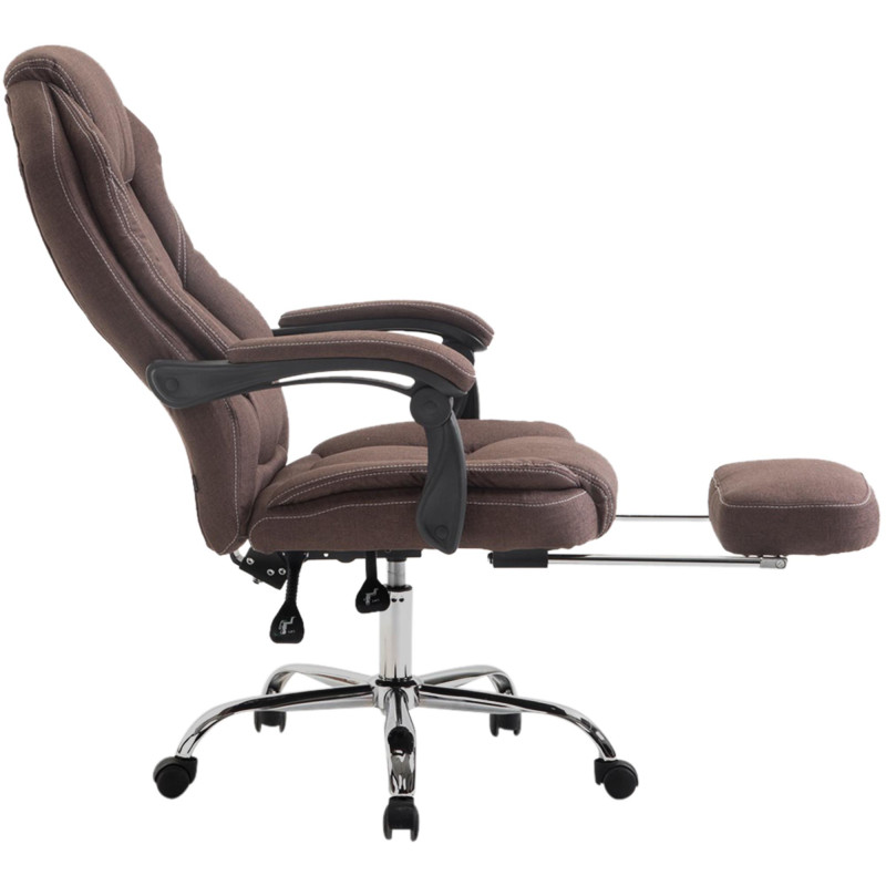 Chaise de bureau en tissu Castle brun