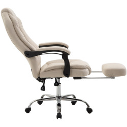 Chaise de bureau en tissu Castle crème
