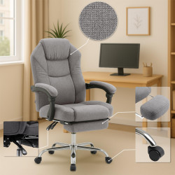 Chaise de bureau en tissu Castle gris