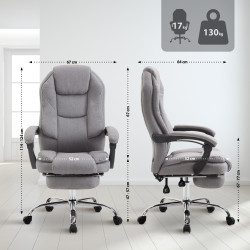 Chaise de bureau en tissu Castle gris