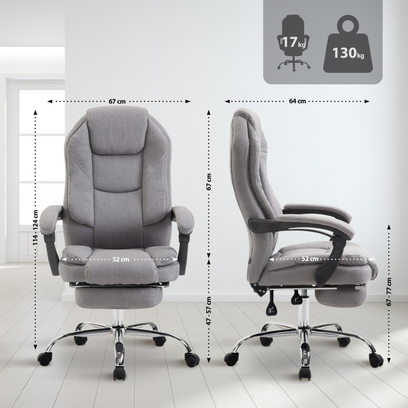 Chaise de bureau en tissu Castle gris
