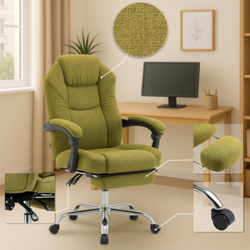 Chaise de bureau en tissu Castle vert