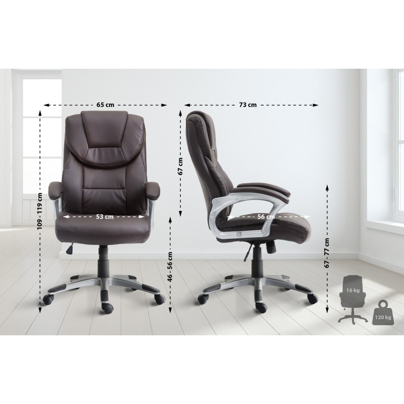 Chaise de bureau Texas V2 brun