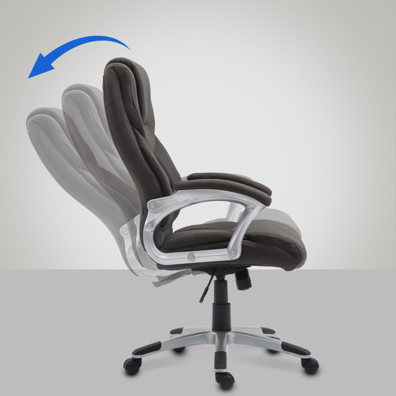 Chaise de bureau Texas V2 en tissu gris foncé