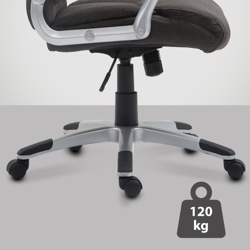 Chaise de bureau Texas V2 en tissu gris foncé