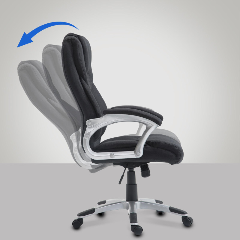 Chaise de bureau Texas V2 en tissu noir