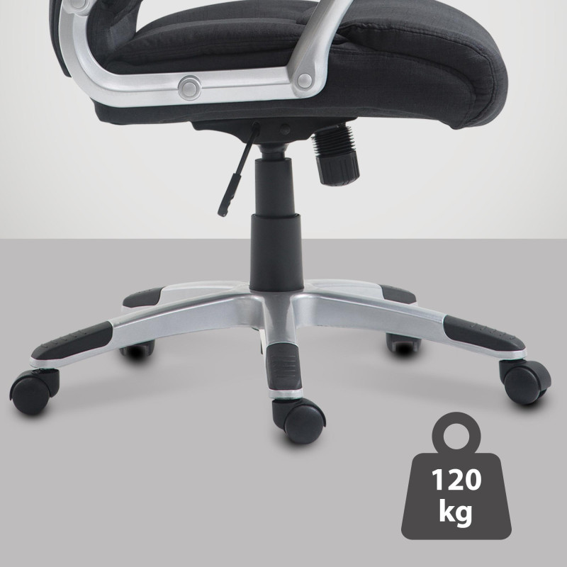 Chaise de bureau Texas V2 en tissu noir