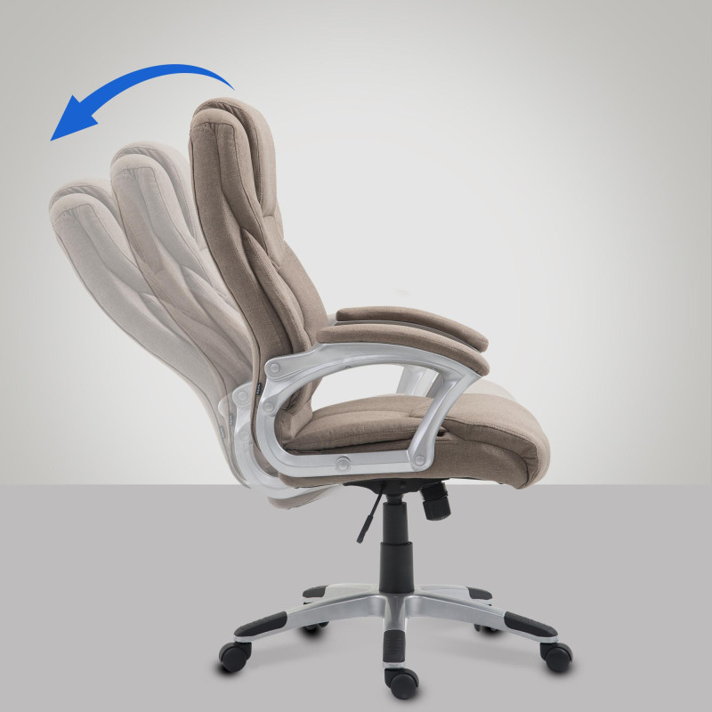Chaise de bureau Texas V2 en tissu taupe