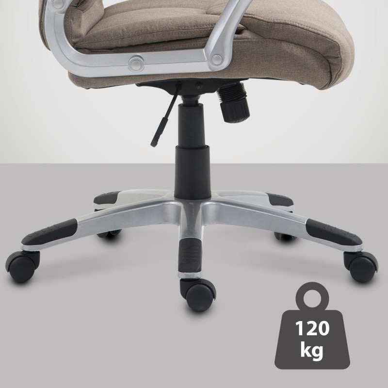 Chaise de bureau Texas V2 en tissu taupe