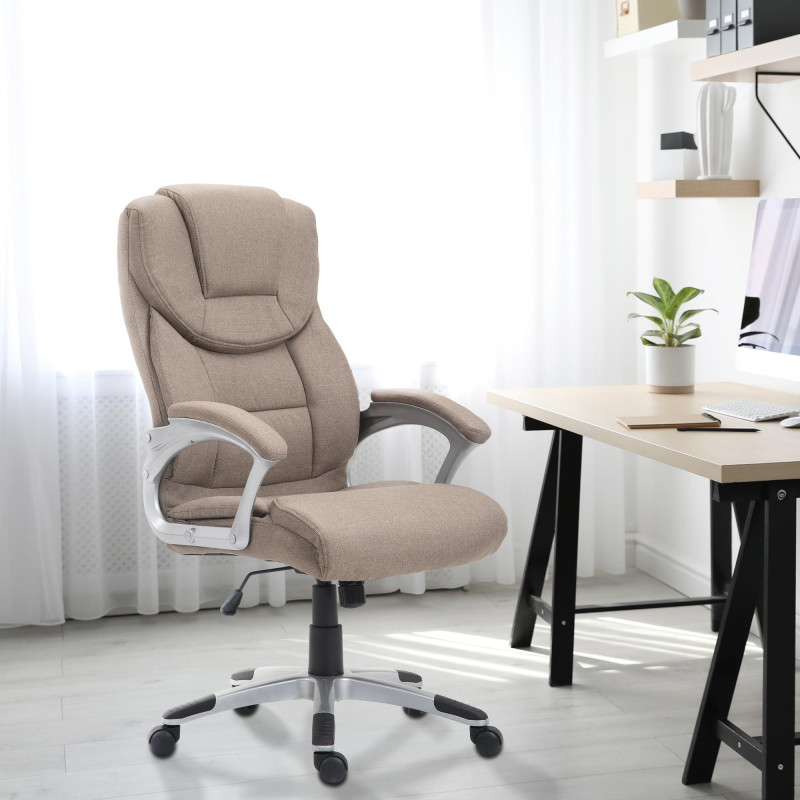Chaise de bureau Texas V2 en tissu taupe