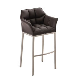 Tabouret de bar Damaso E à 4 pieds, marron