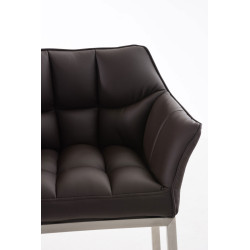 Sgabello da bar Damaso E con struttura a 4 gambe, marrone