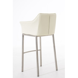 Sgabello da bar Damaso E con struttura a 4 gambe, crema