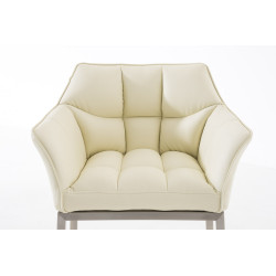 Sgabello da bar Damaso E con struttura a 4 gambe, crema