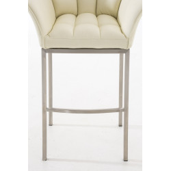 Taburete de bar Damaso E con estructura de 4 patas, color crema