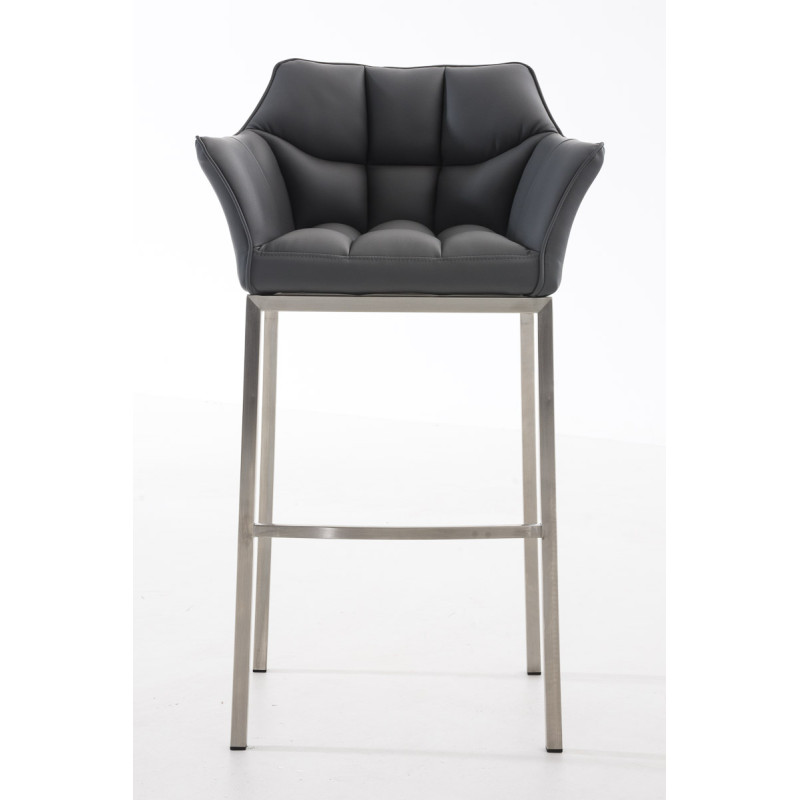 Sgabello da bar Damaso E con struttura a 4 gambe, grigio