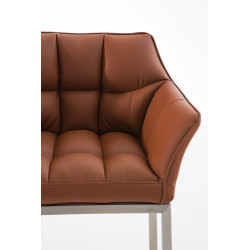 Tabouret de bar Damaso E à piètement 4 pieds, marron clair