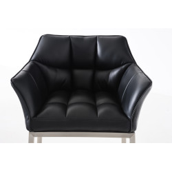 Taburete de bar Damaso E con estructura de 4 patas, negro