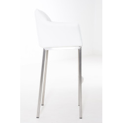 Tabouret de bar Damaso E à piètement 4 pieds, blanc