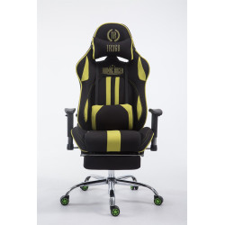 Chaise de bureau de course Limit V2 en tissu avec repose-pieds noir/vert