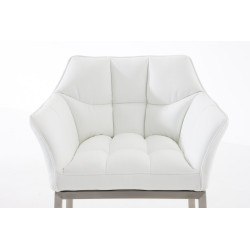 Sgabello da bar Damaso E con struttura a 4 gambe, bianco