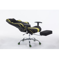Chaise de bureau de course Limit V2 en tissu avec repose-pieds noir/vert