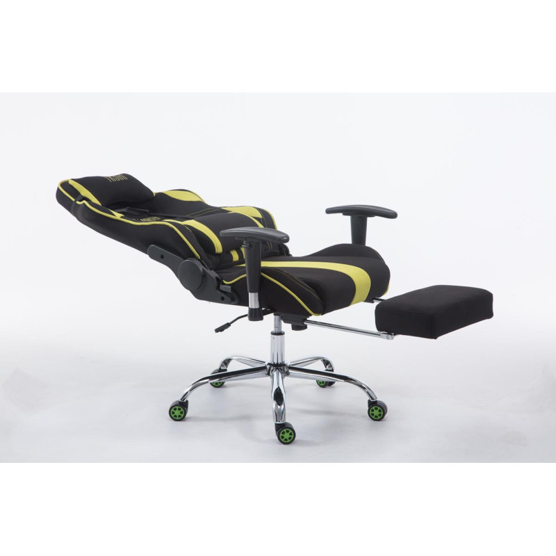 Chaise de bureau de course Limit V2 en tissu avec repose-pieds noir/vert