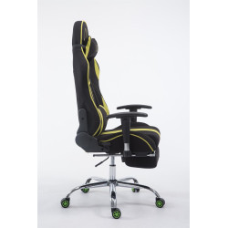 Chaise de bureau de course Limit V2 en tissu avec repose-pieds noir/vert