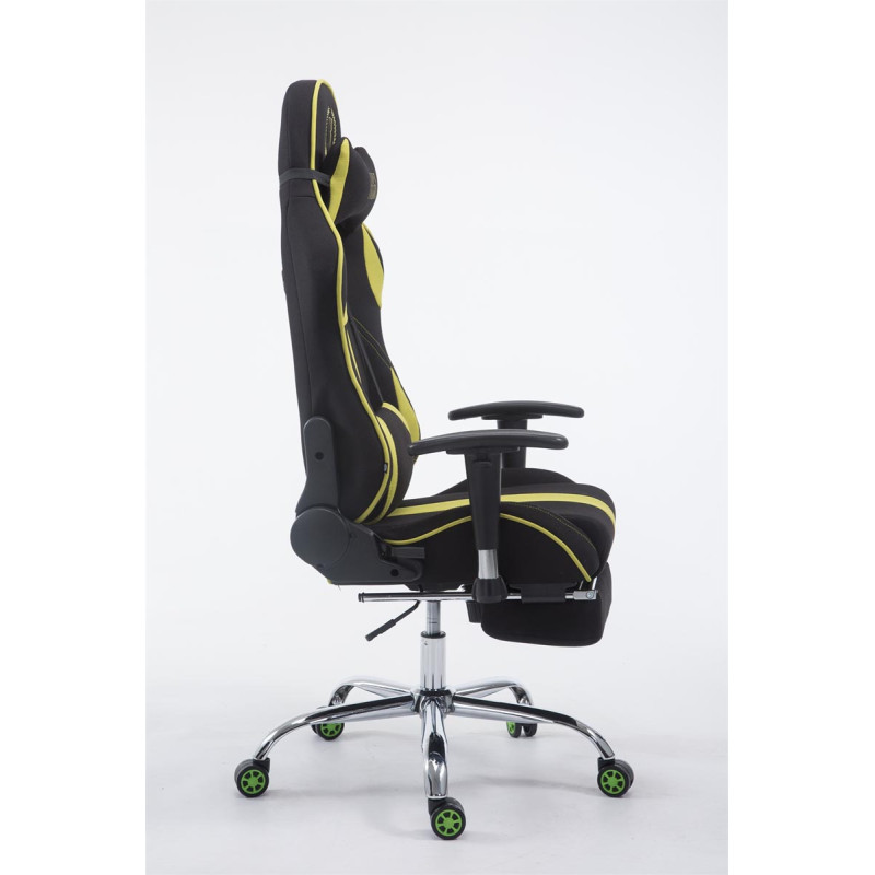 Chaise de bureau de course Limit V2 en tissu avec repose-pieds noir/vert