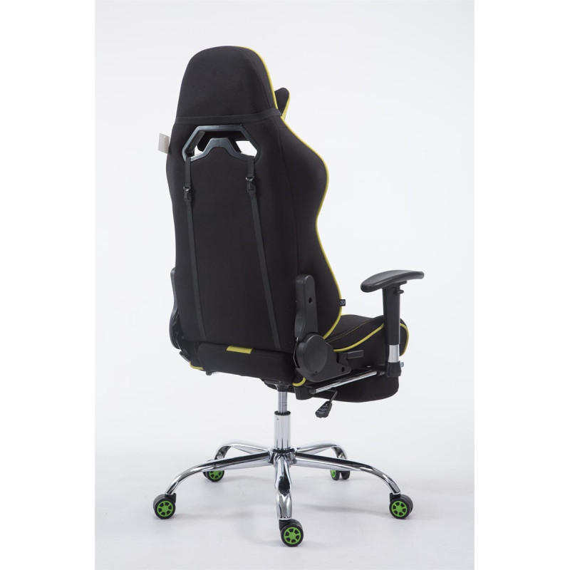 Chaise de bureau de course Limit V2 en tissu avec repose-pieds noir/vert