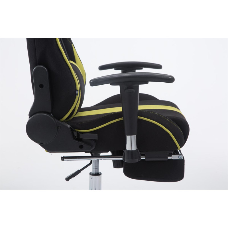 Chaise de bureau de course Limit V2 en tissu avec repose-pieds noir/vert