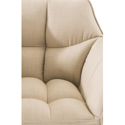 Tabouret de bar Damaso B, tissu, piètement à 4 pieds, crème