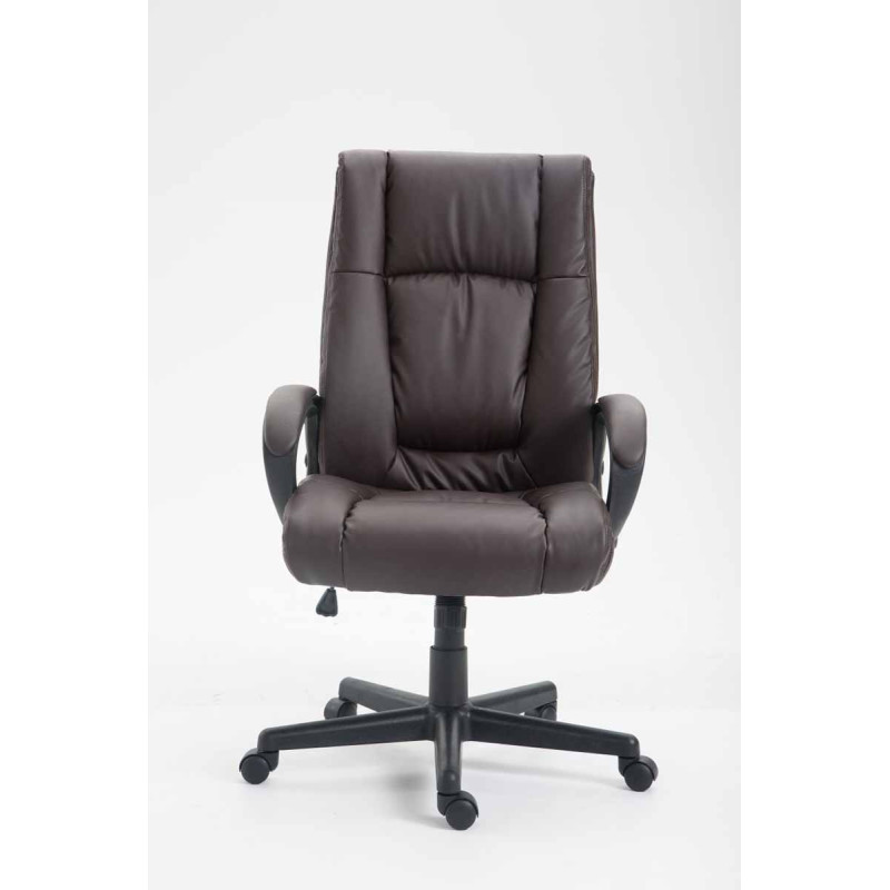Chaise de bureau XL Sparta en cuir artificiel brun