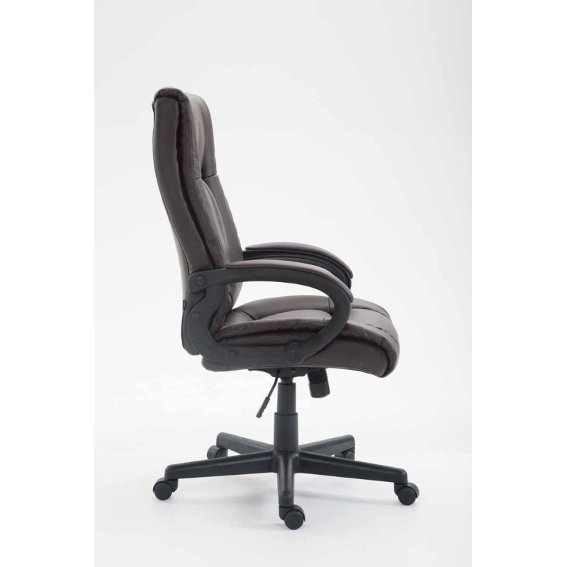 Chaise de bureau XL Sparta en cuir artificiel brun