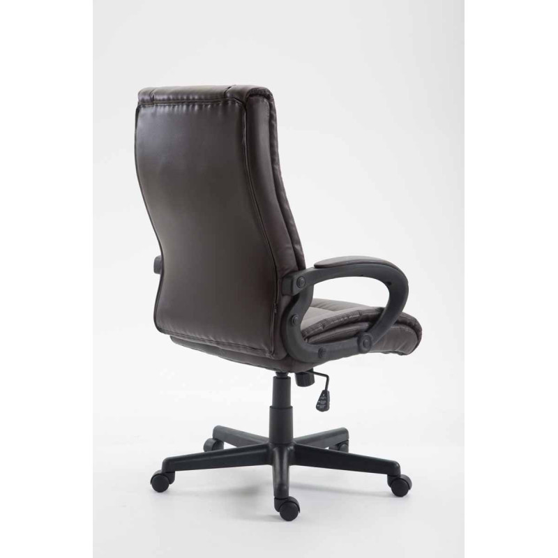 Chaise de bureau XL Sparta en cuir artificiel brun