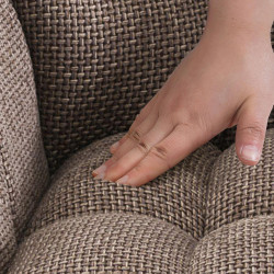 Sgabello da bar Damaso B, tessuto con struttura a 4 gambe, marrone terra