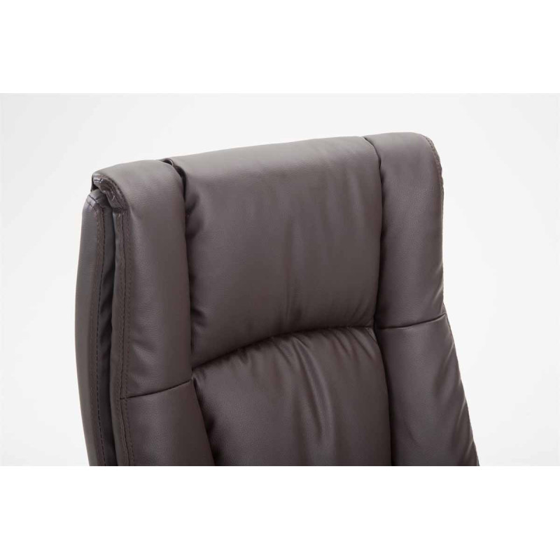 Chaise de bureau XL Sparta en cuir artificiel brun