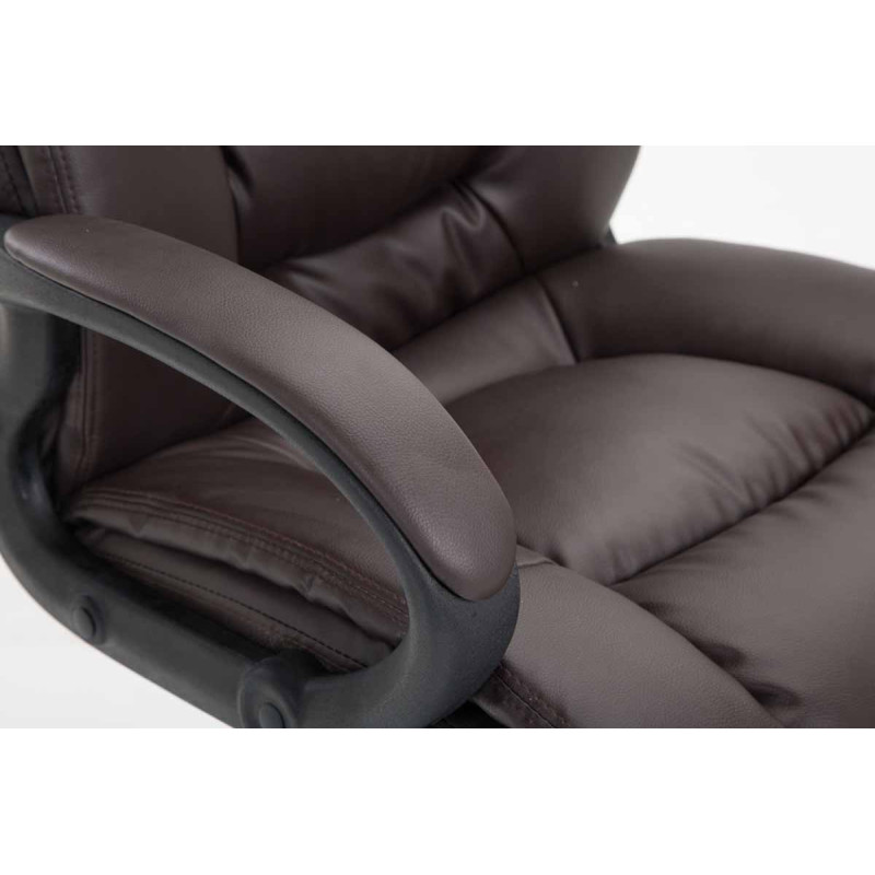 Chaise de bureau XL Sparta en cuir artificiel brun