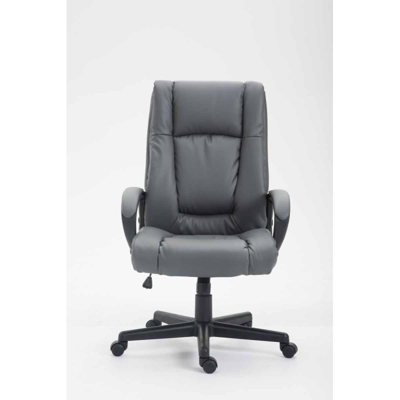 Chaise de bureau XL Sparta en cuir artificiel gris