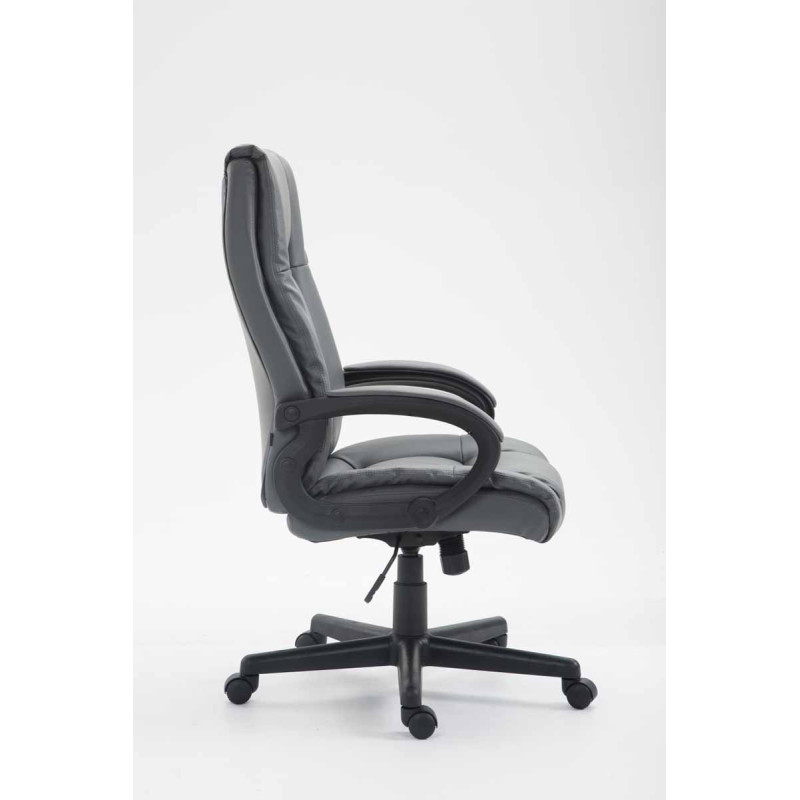 Chaise de bureau XL Sparta en cuir artificiel gris