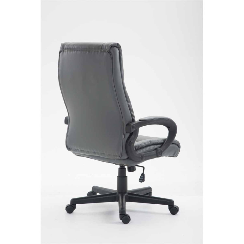 Chaise de bureau XL Sparta en cuir artificiel gris