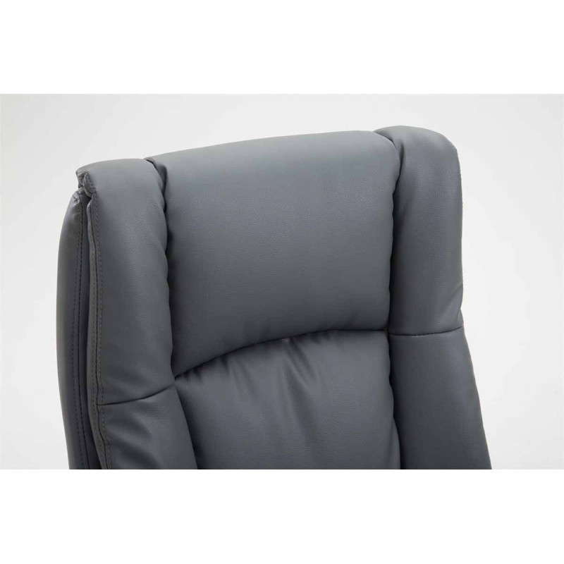 Chaise de bureau XL Sparta en cuir artificiel gris