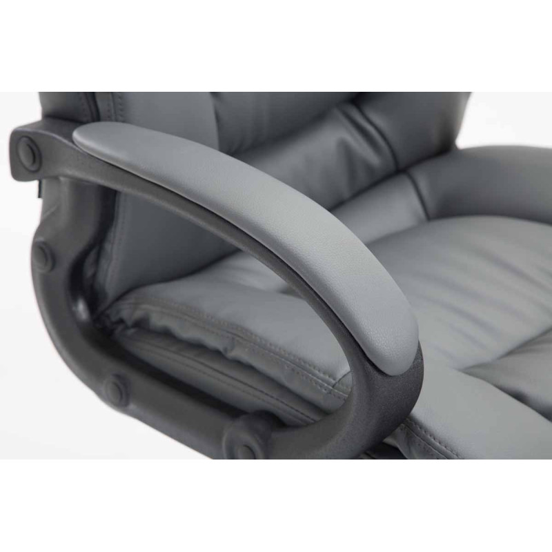 Chaise de bureau XL Sparta en cuir artificiel gris