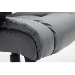 Chaise de bureau XL Sparta en cuir artificiel gris