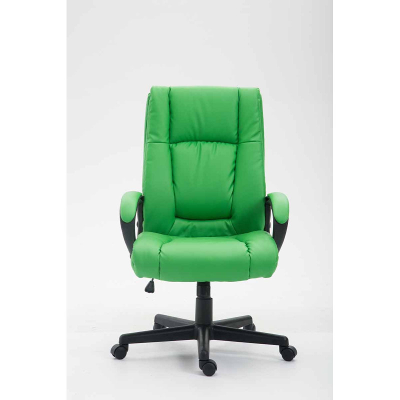 Chaise de bureau XL Sparta en cuir artificiel vert