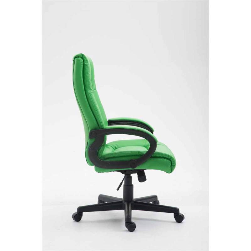 Chaise de bureau XL Sparta en cuir artificiel vert