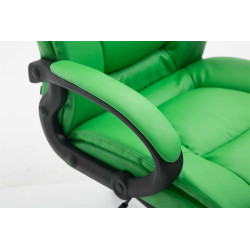Chaise de bureau XL Sparta en cuir artificiel vert