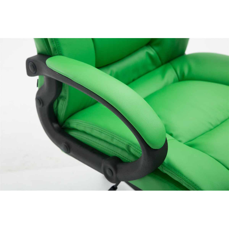 Chaise de bureau XL Sparta en cuir artificiel vert